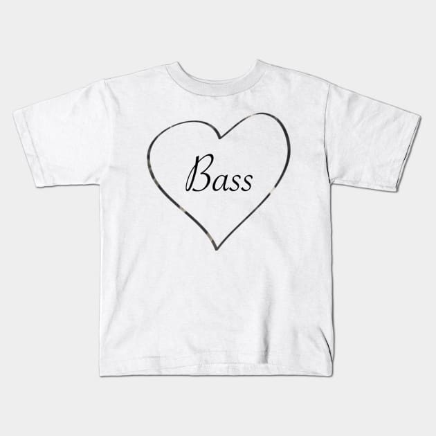 Heart Bass (Black) Kids T-Shirt by OhHeyChasez